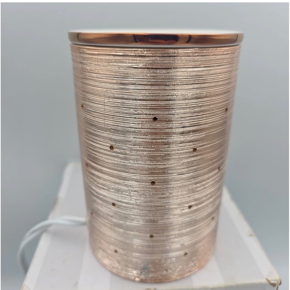 Scentsy Etched Core Rose Gold Wax Warmer Full Size Electric Metallic Pinhole NIB